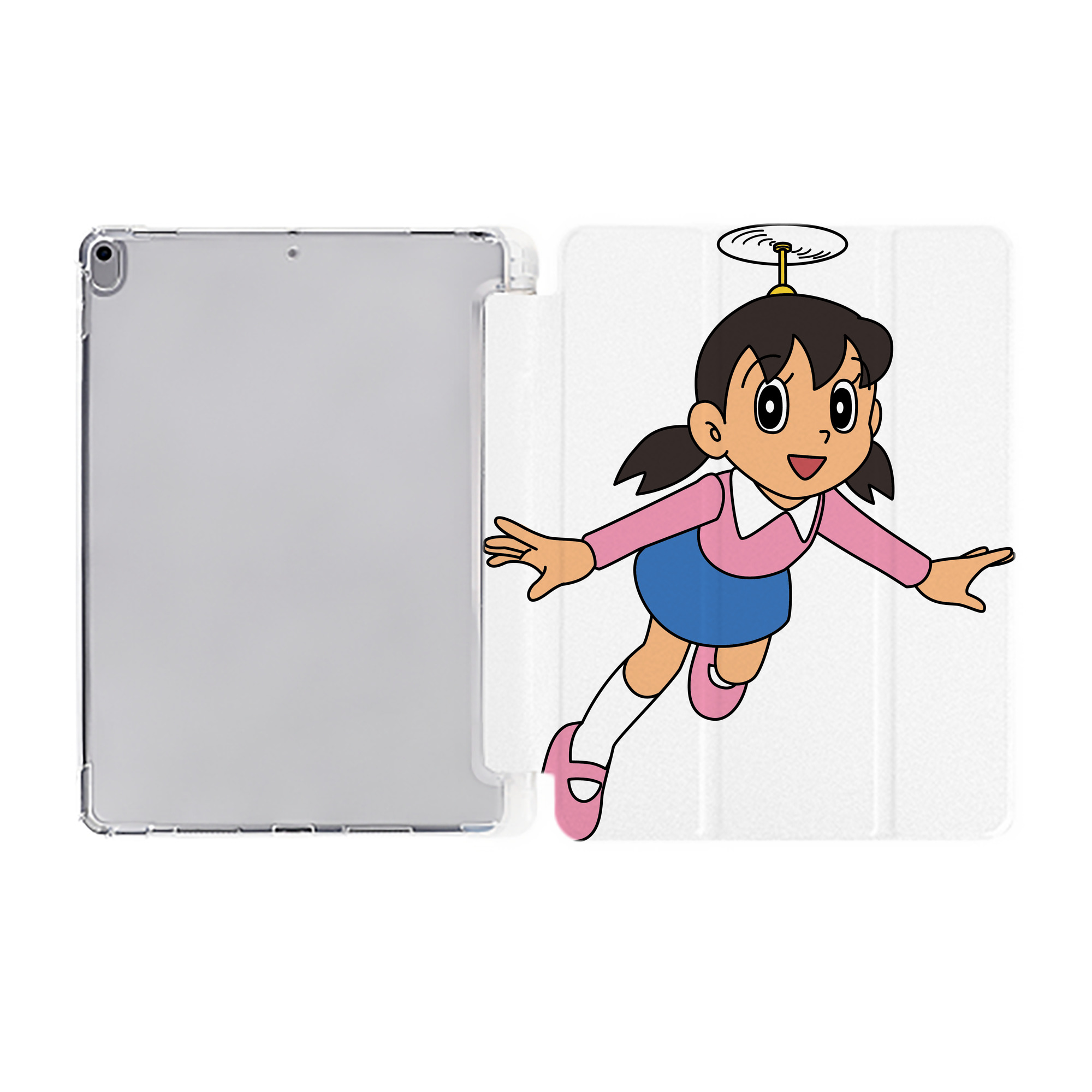 （画像用） ドラえもん みなもと しずか Doraemon Shizuka Minamoto IPad ケース ペン収納付き 三つ折りスタンド PUレザー×シリコン 対応機種9.5/10.5/10.9インチ